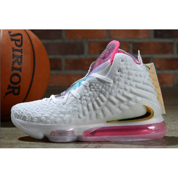 Nike Bayan Lebron 17 Beyaz / Pembe / Mor Basketbol Ayakkabısı Türkiye - D9H1OB8N